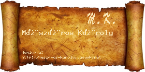 Mészáros Károly névjegykártya
