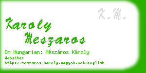 karoly meszaros business card