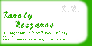 karoly meszaros business card